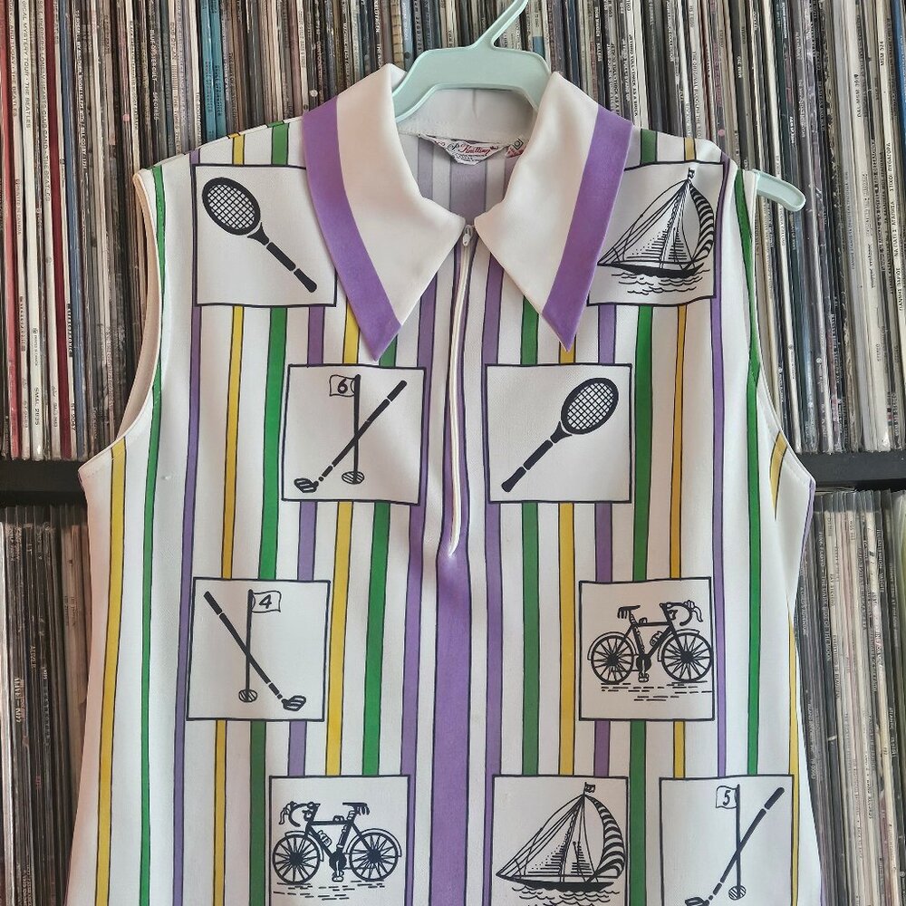 Vintage R.P. Knitting Company Sleeveless Golf Tennis Collared Shirt